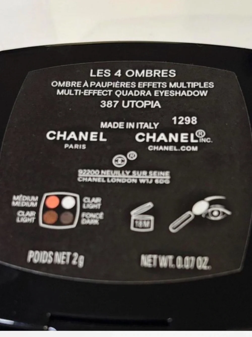 Chanel eyeshadow quad shade 387 utopia brand new box never used